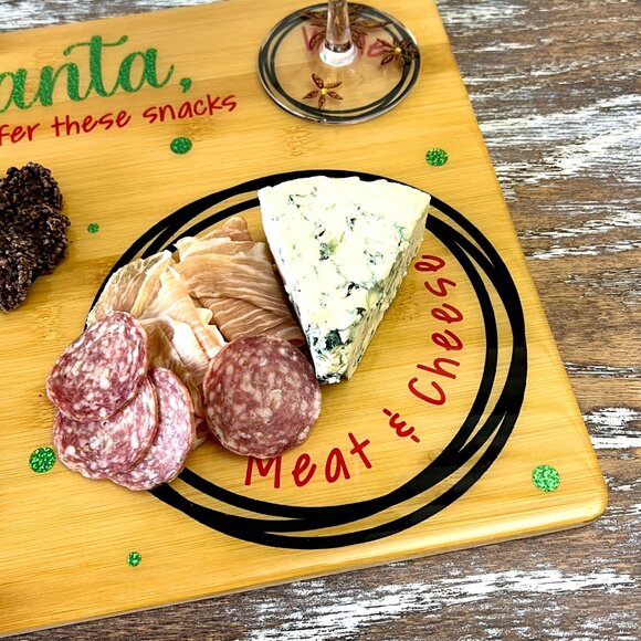 Santa Adult Snacks Wine Tray Cutting Board Resin Wood Cutting Board Charcuterie - Picture 3 of 9